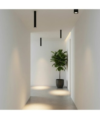 kelvo® DUCT KLV-101-0052 Φωτιστικό Downlight Σποτ για Λάμπα MR16 με Ντουί GU10 AC 220-240V IP20 - Μαύρο Ματ - Μ6 x Π6 x Υ45cm